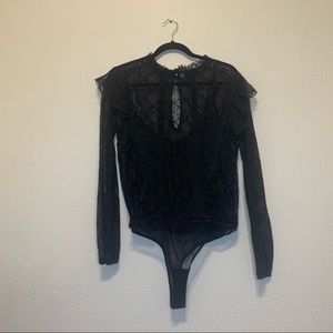 Free People Long Sleeve lace bodysuit